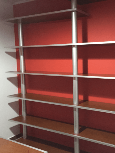 Oficina muebles de madera y aluminio